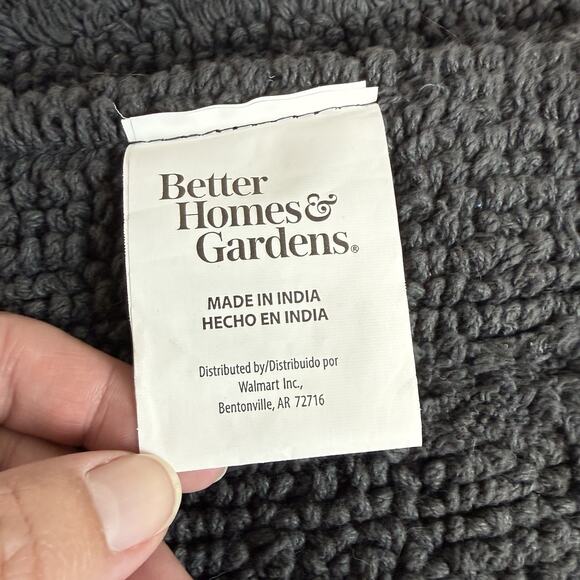 Better Homes & Gardens Cotton Reversible Bath Rug Grey Shadow 17" x 24" - Picture 4 of 6